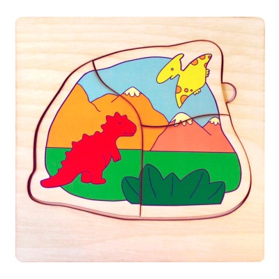 Деревянный пазл Мир динозавров Мастер игрушек IG0144